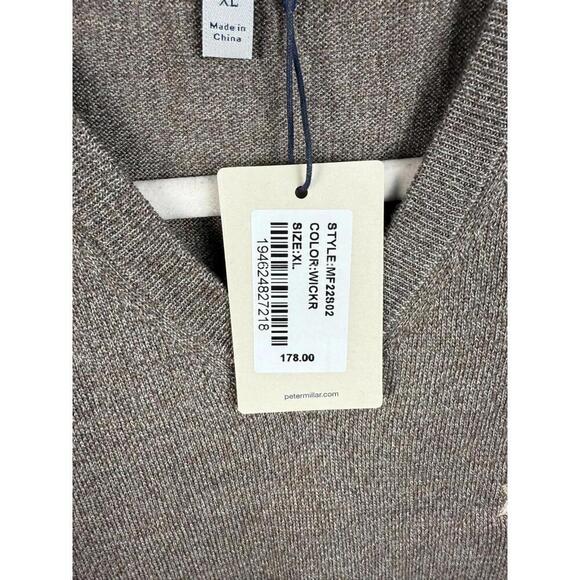 NWT* Peter Millar MISSISSIPPI STATE BULLDOGS Merino Wool V-Neck Sweater XL - Picture 3 of 6